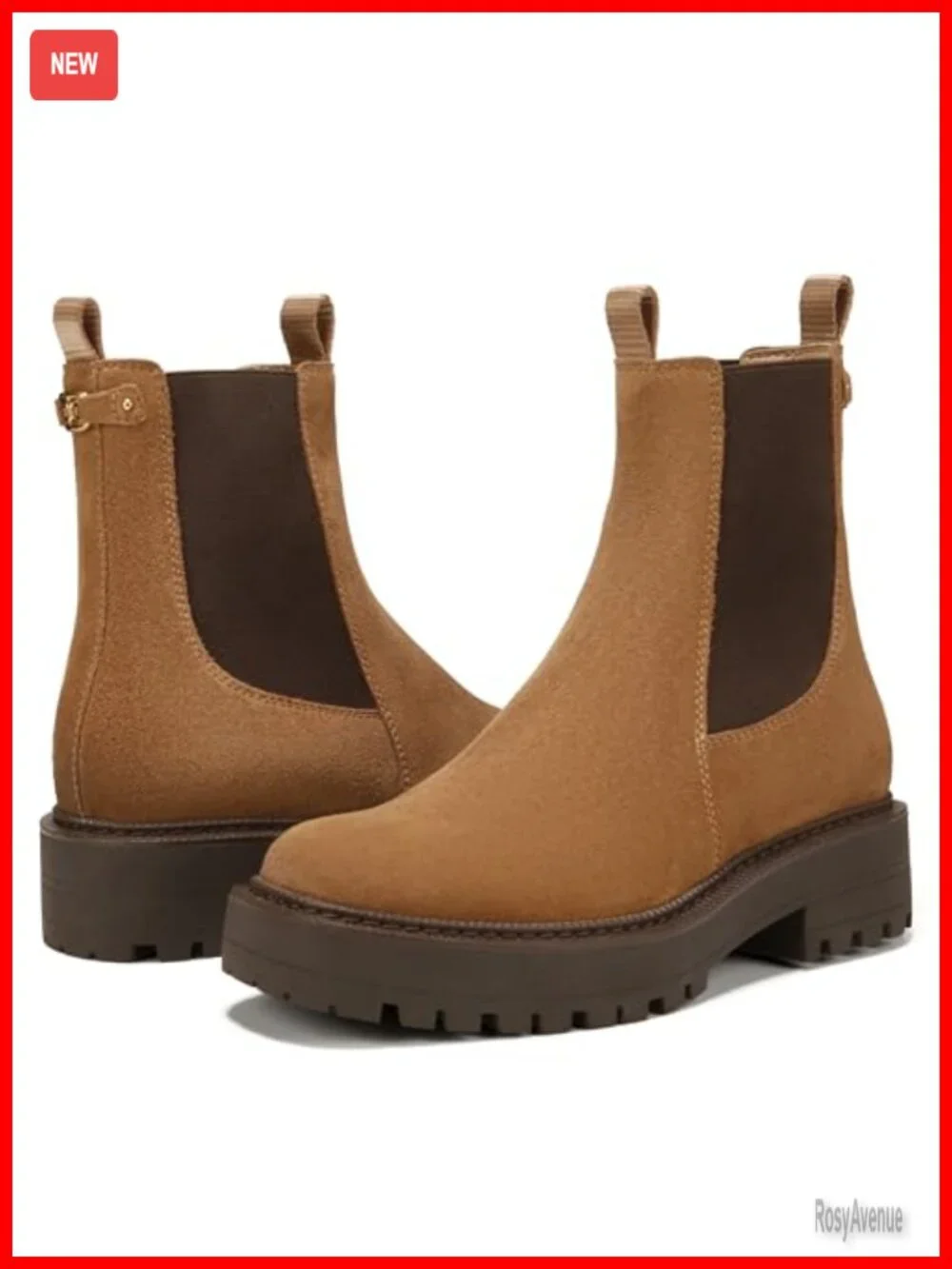 Chelsea Boot with Lug Sole, Slip-On Closure, Synthetic Insole